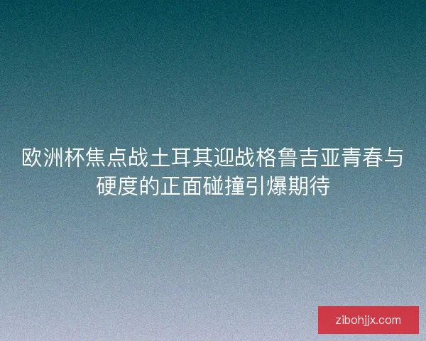 欧洲杯焦点战土耳其迎战格鲁吉亚青春与硬度的正面碰撞引爆期待